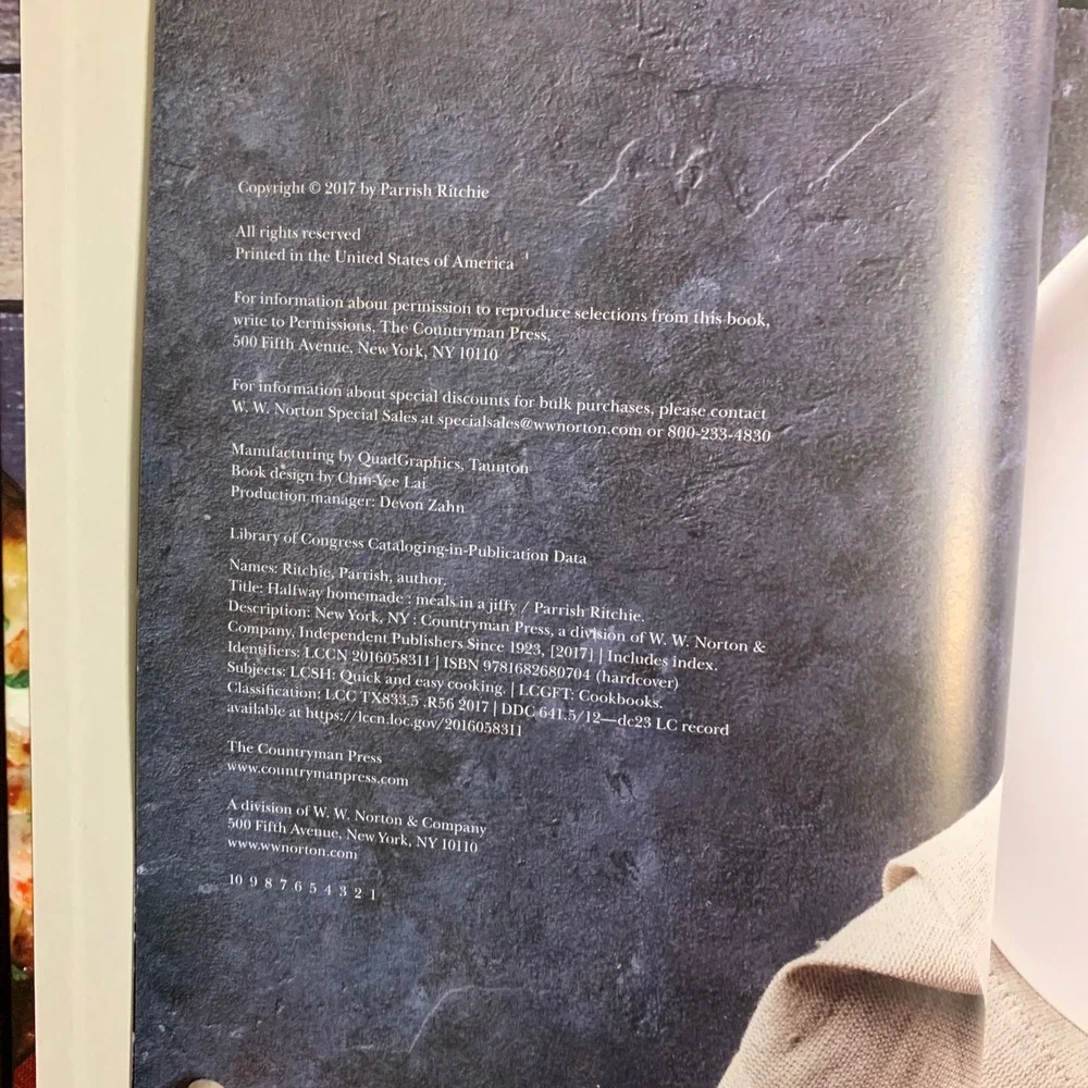 Halfway‎ Homemade Meals in a Jiffy Parrish Ritchie Hardcover Cookbook 2018
